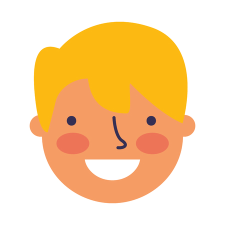 smiling expression boy face happy vector illustrationのイラスト素材