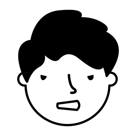 boy face sad expression gesture vector illustrationのイラスト素材