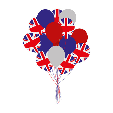 flag australia bunch balloons decoration vector illustrationのイラスト素材