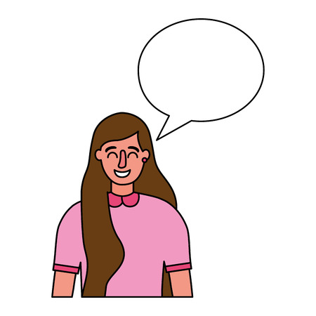 woman character portrait speech bubble vector illustrationのイラスト素材