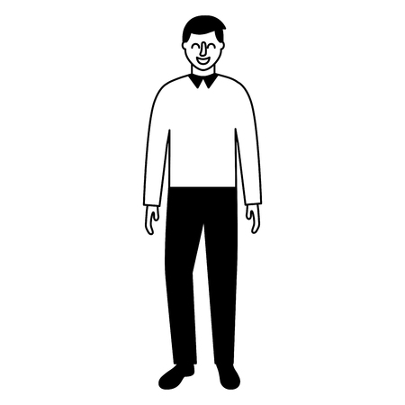 man standing character on white background vector illustrationのイラスト素材