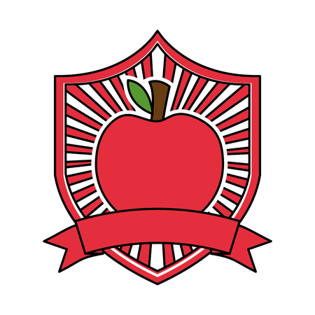 apple fresh healthy food emblem vector illustrationのイラスト素材
