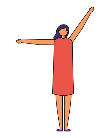 woman stretching activity on white background vector illustrationのイラスト素材