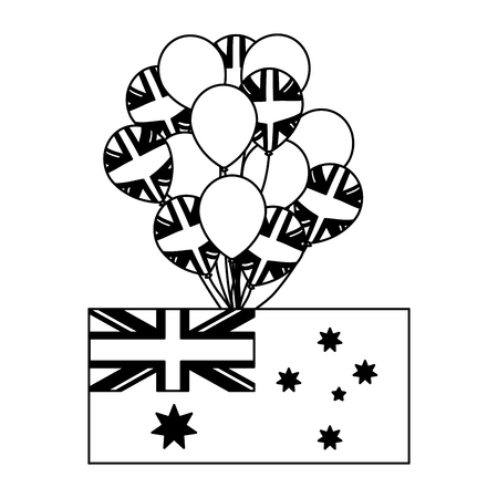 australia flag and balloons decoration vector illustrationのイラスト素材