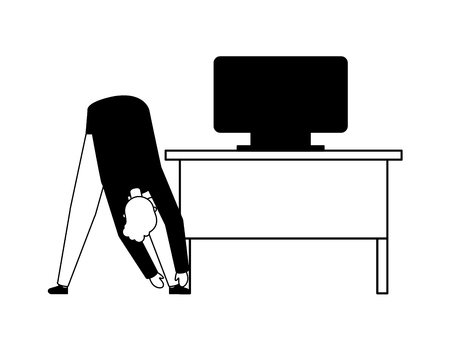 man active breaks in the office vector illustrationのイラスト素材