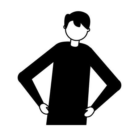 man stretching activity on white background vector illustrationのイラスト素材