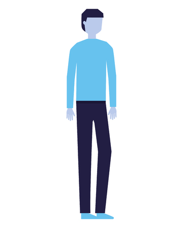 man character standing on white background vector illustrationのイラスト素材