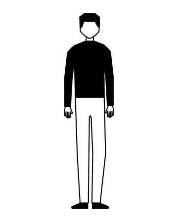 man character standing on white background vector illustrationのイラスト素材