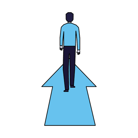 businessman standing on financial arrow vector illustrationのイラスト素材