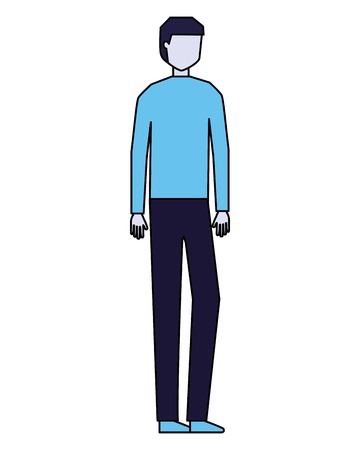 man character standing on white background vector illustrationのイラスト素材