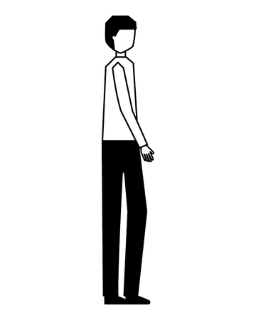 man character standing on white background vector illustrationのイラスト素材