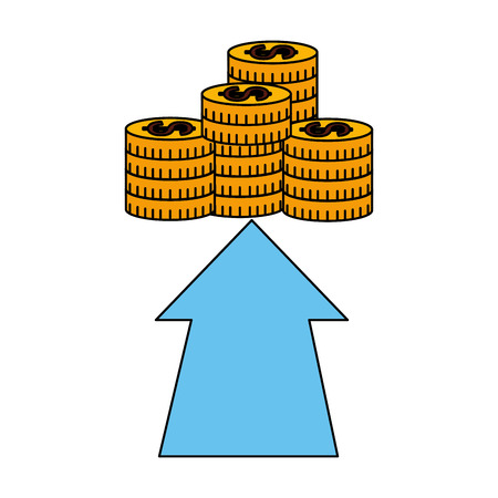 business money growth stacked coins vector illustrationのイラスト素材