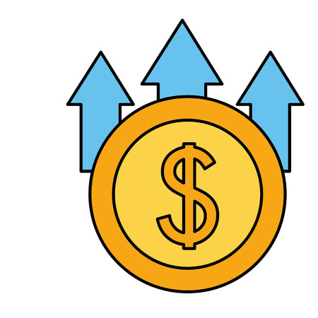 business money growth arrow coin vector illustrationのイラスト素材