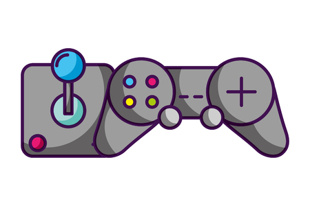 control joystick video game white background vector illustrationのイラスト素材