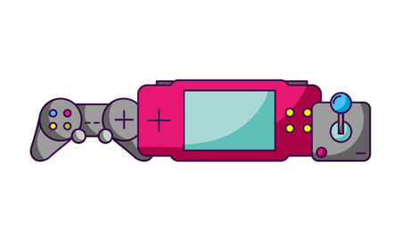 gamepad control joystick video game white background vector illustration
