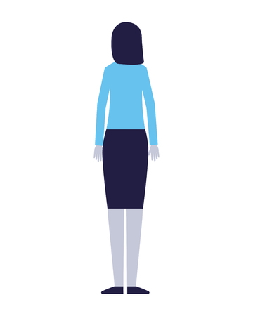 woman character on white background vector illustrationのイラスト素材