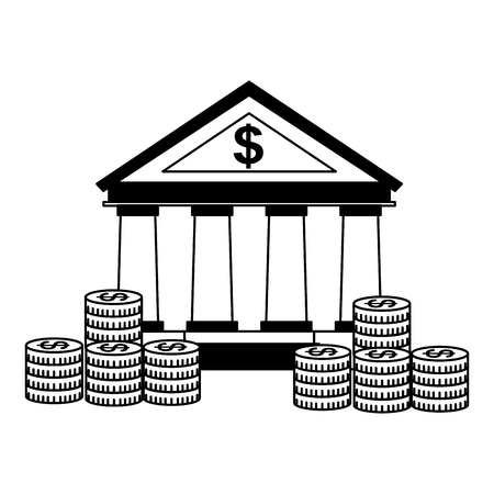 business bank stacked coins money vector illustrationのイラスト素材