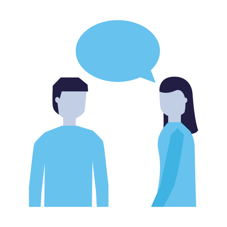 man and woman talking speech bubble vector illustrationのイラスト素材