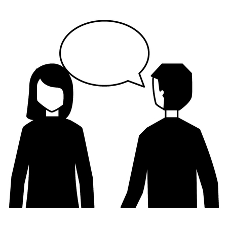 man and woman talking speech bubble vector illustrationのイラスト素材