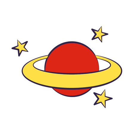 planet stars on white background vector illustrationのイラスト素材