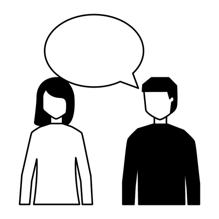 man and woman talking speech bubble vector illustrationのイラスト素材