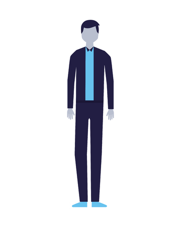 man character standing on white background vector illustrationのイラスト素材