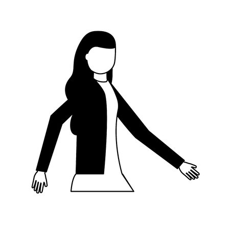 woman character on white background vector illustrationのイラスト素材