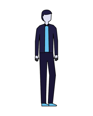 man character standing on white background vector illustrationのイラスト素材