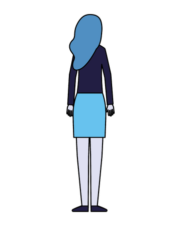 woman character on white background vector illustrationのイラスト素材