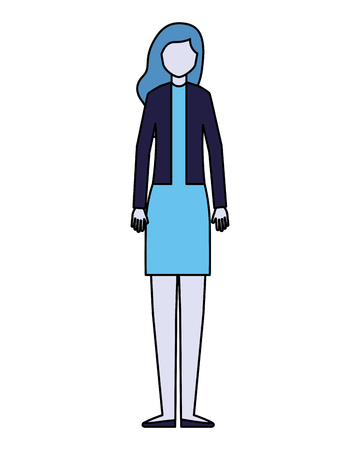 woman character on white background vector illustrationのイラスト素材