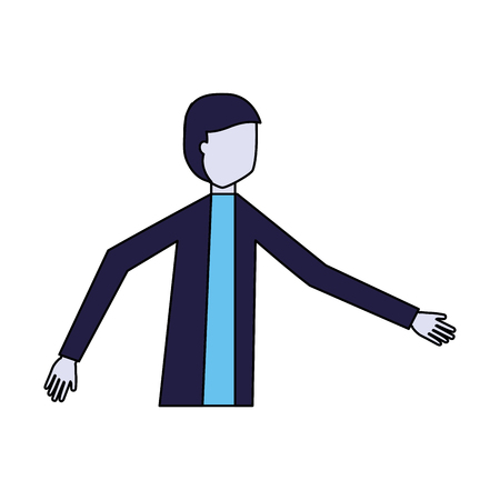 man character on white background vector illustrationのイラスト素材