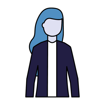woman character on white background vector illustrationのイラスト素材
