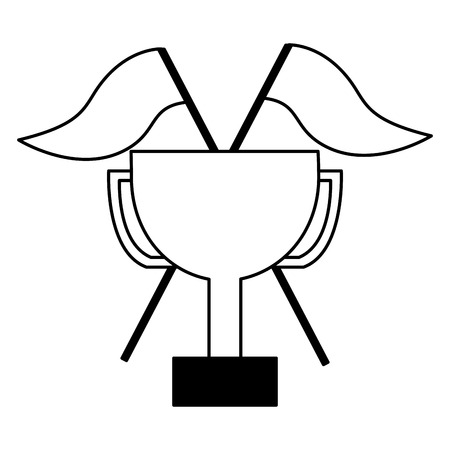 business trophy flags on white background vector illustrationのイラスト素材