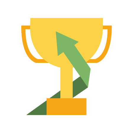 business trophy arrow finance white background vector illustrationのイラスト素材