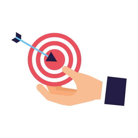 hand holding target strategy business vector illustrationのイラスト素材