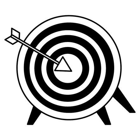 target and arrow on white background vector illustration monochromeのイラスト素材