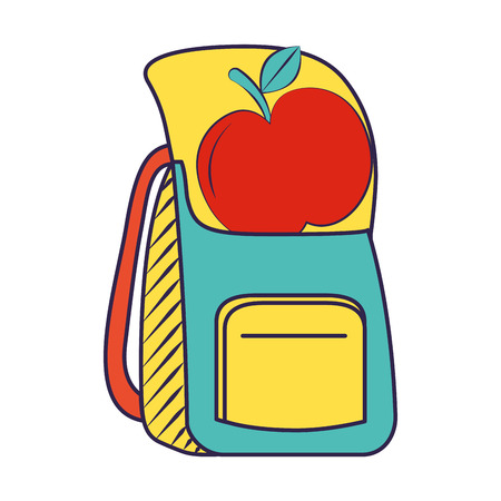 backpack and apple back to school vector illustrationのイラスト素材