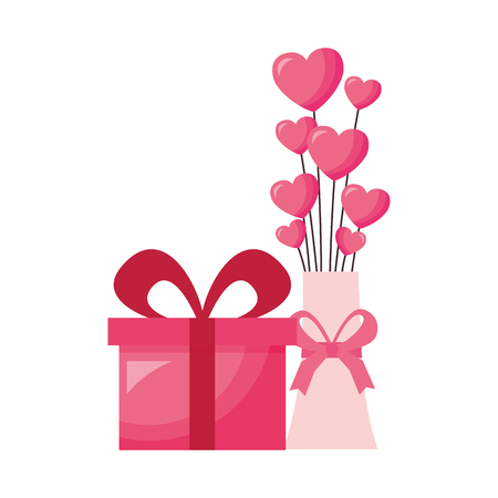 gift hearts love valentine day vector illustrationのイラスト素材