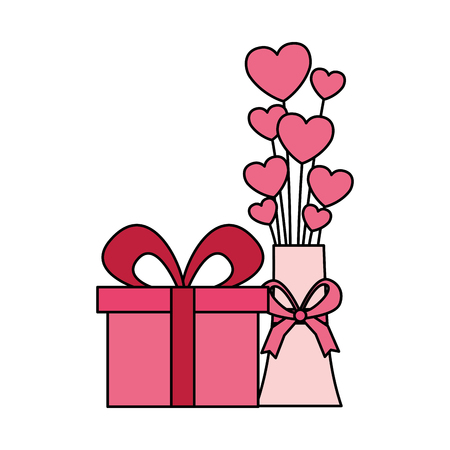 gift hearts love valentine day vector illustrationのイラスト素材