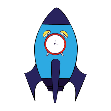 rocket clock back to school vector illustrationのイラスト素材