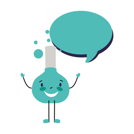 cartoon school test tube speech bubble vector illustrationのイラスト素材