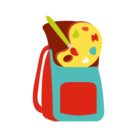 backpack artistic palette color back to school vector illustrationのイラスト素材