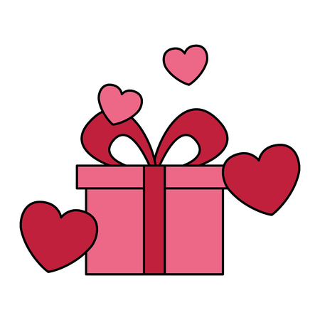 gift hearts love valentine day vector illustrationのイラスト素材