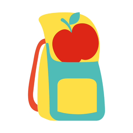 backpack and apple back to school vector illustrationのイラスト素材