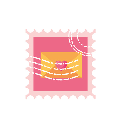 post stamp love valentine day vector illustrationのイラスト素材
