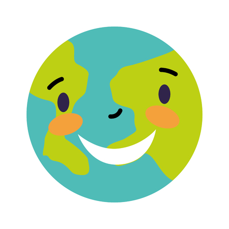 happy cartoon world planet character vector illustrationのイラスト素材