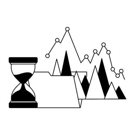 business folder chart hourglass time vector illustrationのイラスト素材