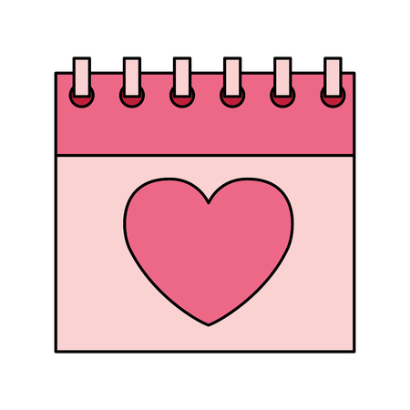 valentine day card calendar love heart vector illustrationのイラスト素材