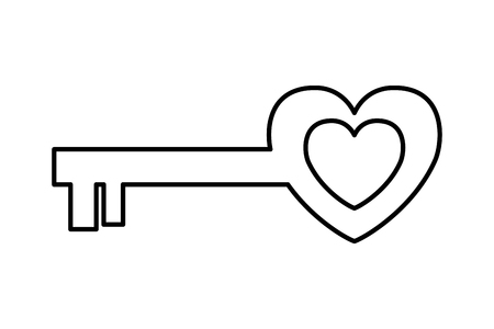 heart key love valentine day card vector illustrationのイラスト素材