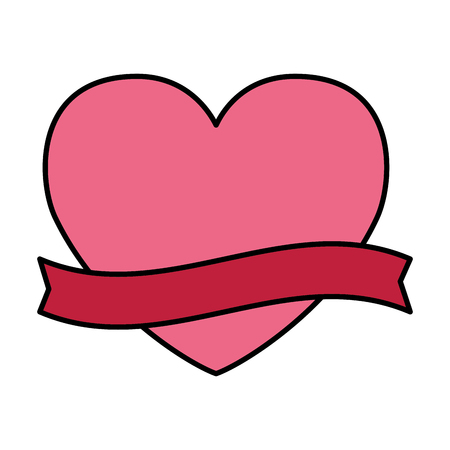 valentine day card love heart banner vector illustrationのイラスト素材